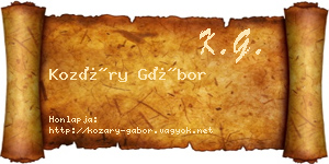 Kozáry Gábor névjegykártya