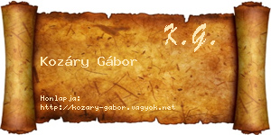 Kozáry Gábor névjegykártya