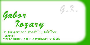 gabor kozary business card